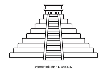 mayan temple drawing