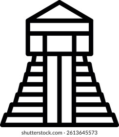 Ancient Civilization Site Line Vector Icon Design
