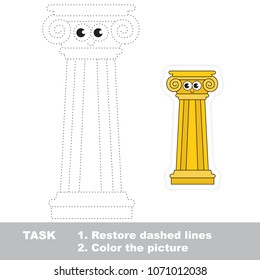 Ancient classic column - complete the dot-to-dot picture. Children educational game with easy gaming level.