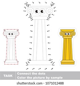 Ancient classic column. Dot to dot educational game for kids.