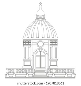 ANTIGUO EDIFICIO DE ESTILO CLÁSICO CON COLUMNAS ROMANAS Y GÓTICAS