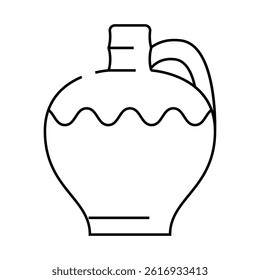 ancient clay crockery line icon vector. ancient clay crockery sign. isolated contour symbol black illustration