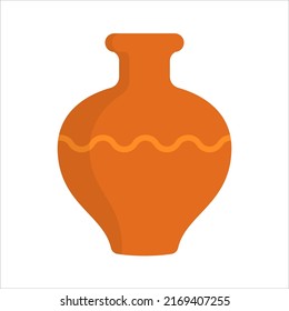 Ancient Clay Pot Vector Illustration Logo Icon Clipart