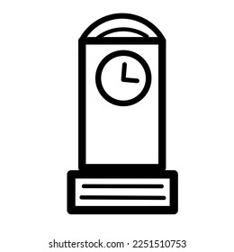 un icono de reloj antiguo en color negro plano adecuado para icono, negocio, símbolo