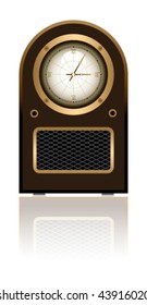 Ancient clock on a white background