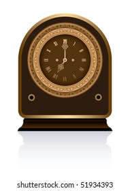 Ancient clock on a white background