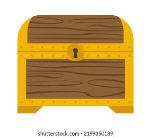 Ancient closed chest. Vector illustration