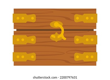 Ancient closed chest. Vector illustration