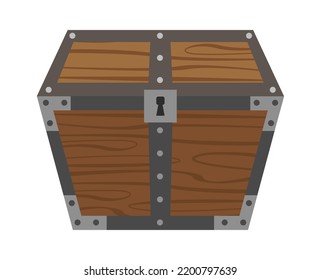 Ancient closed chest. Vector illustration