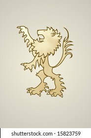 Ancient coat of arms lion. Looks great standing alone or holding something. Copy/paste/reflect and 2 lions can be holding a banner.