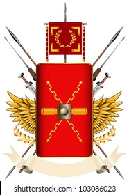 the ancient coat of arms with weapons