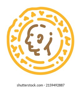 ancient coin color icon vector. ancient coin sign. isolated symbol illustration