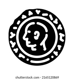 ancient coin glyph icon vector. ancient coin sign. isolated contour symbol black illustration