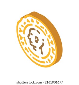 ancient coin isometric icon vector. ancient coin sign. isolated symbol illustration