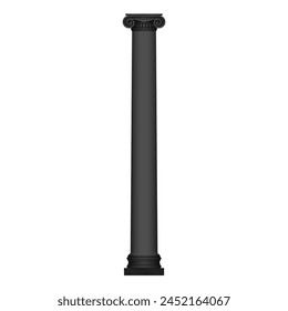 Icono de glifo negro de columna antigua, decoración arquitectónica y Ilustración vectorial antigua