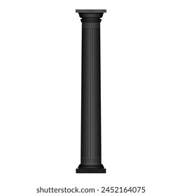 Ancient column black glyph icon, old marble colonnade silhouette vector illustration