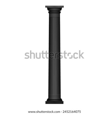 Ancient column black glyph icon, old marble colonnade silhouette vector illustration