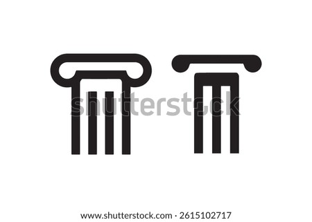 Ancient column icon in black silhouette Vector