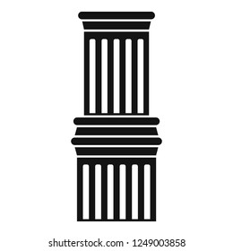 Ancient column icon. Simple illustration of ancient column vector icon for web design isolated on white background