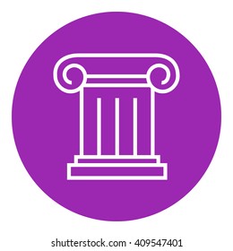 Ancient column line icon.