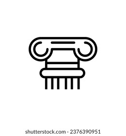 Ancient column line icon, outline vector sign flat illustration on white background..eps