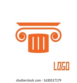 Ancient column logo design for your interior architecture company