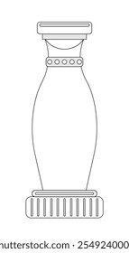 Estrutura de tópicos de coluna antiga. Arquitetura, história e cultura da Grécia Antiga. Criatividade minimalista e arte. Monumento histórico. Ilustração de vetor linear isolada no plano de fundo branco