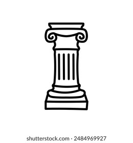 Ancient Column Outline Icon, Vector illustration