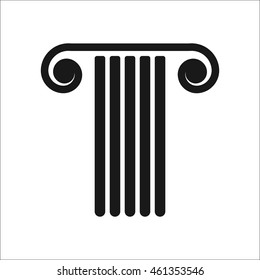 Ancient column symbol sign simple icon on background