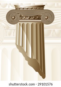  Ancient Column. Vector.