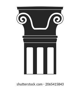 Ancient column vector black icon. Vector illustration pillar of antique on white background. Isolated black illustration icon of ancient column .