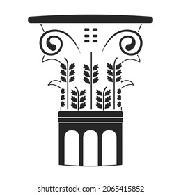 Ancient column vector black icon. Vector illustration pillar of antique on white background. Isolated black illustration icon of ancient column .