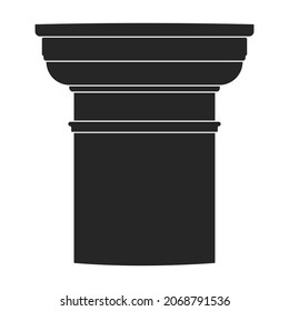 Ancient column vector black icon. Vector illustration pillar of antique on white background. Isolated black illustration icon of ancient column .