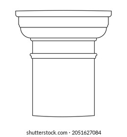 Ancient column vector outline icon. Vector illustration pillar of antique on white background. Isolated outline illustration icon of ancient column .