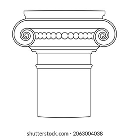 Ancient column vector outline icon. Vector illustration pillar of antique on white background. Isolated outline illustration icon of ancient column .