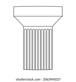 Icono de contorno vectorial de columna antigua. Pilar de ilustración vectorial de la antigua sobre fondo blanco. Icono de ilustración de contorno aislado de columna antigua.