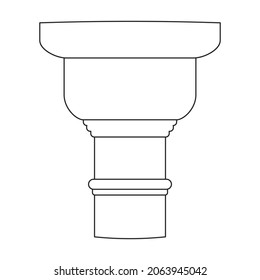 Ancient column vector outline icon. Vector illustration pillar of antique on white background. Isolated outline illustration icon of ancient column .