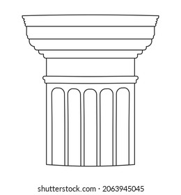 Ancient column vector outline icon. Vector illustration pillar of antique on white background. Isolated outline illustration icon of ancient column .