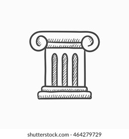 Ancient column vector sketch icon isolated on background. Hand drawn Ancient column icon. Ancient column sketch icon for infographic, website or app.