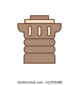  Ancient columns icon cartoon