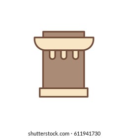  Ancient columns icon cartoon