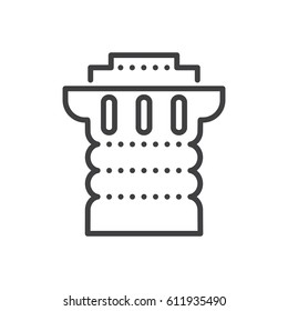  Ancient columns icon  dotted line style