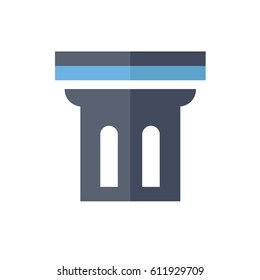  Ancient columns icon flat color