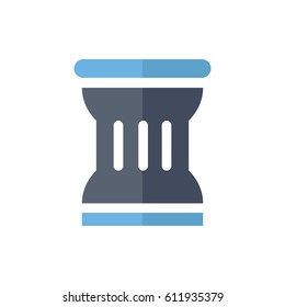  Ancient columns icon flat color