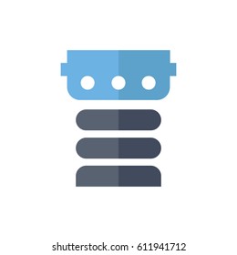  Ancient columns icon flat color