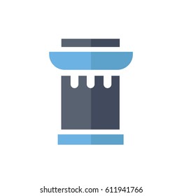  Ancient columns icon flat color