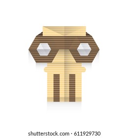  Ancient columns icon origami