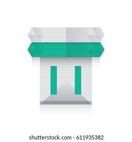  Ancient columns icon origami