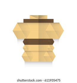  Ancient columns icon origami