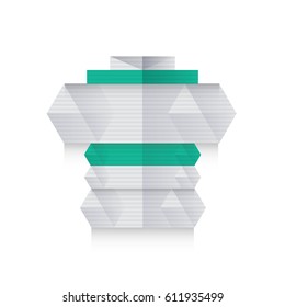  Ancient columns icon origami